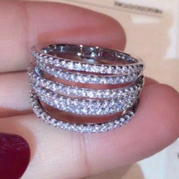 💍NEW 6.4 CT 925 STERLING SILVER DIAMOND RING💍 - Picture 3 of 7